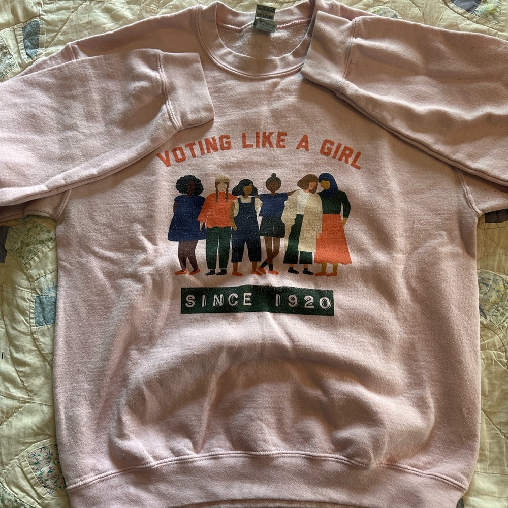 Pink Graphic Sweatshirt Voting Like a Girl